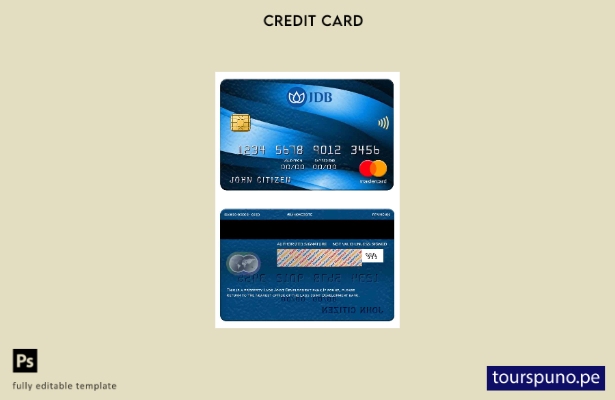 lista para imprimir la plantilla mastercard del Banco de Desarrollo Conjunto de 